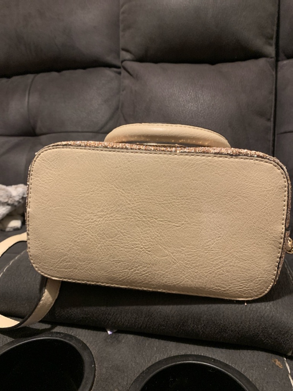 Aldo Glitter Dome Mini Bag in Beige with Gold Hardware - Picture 4 of 8